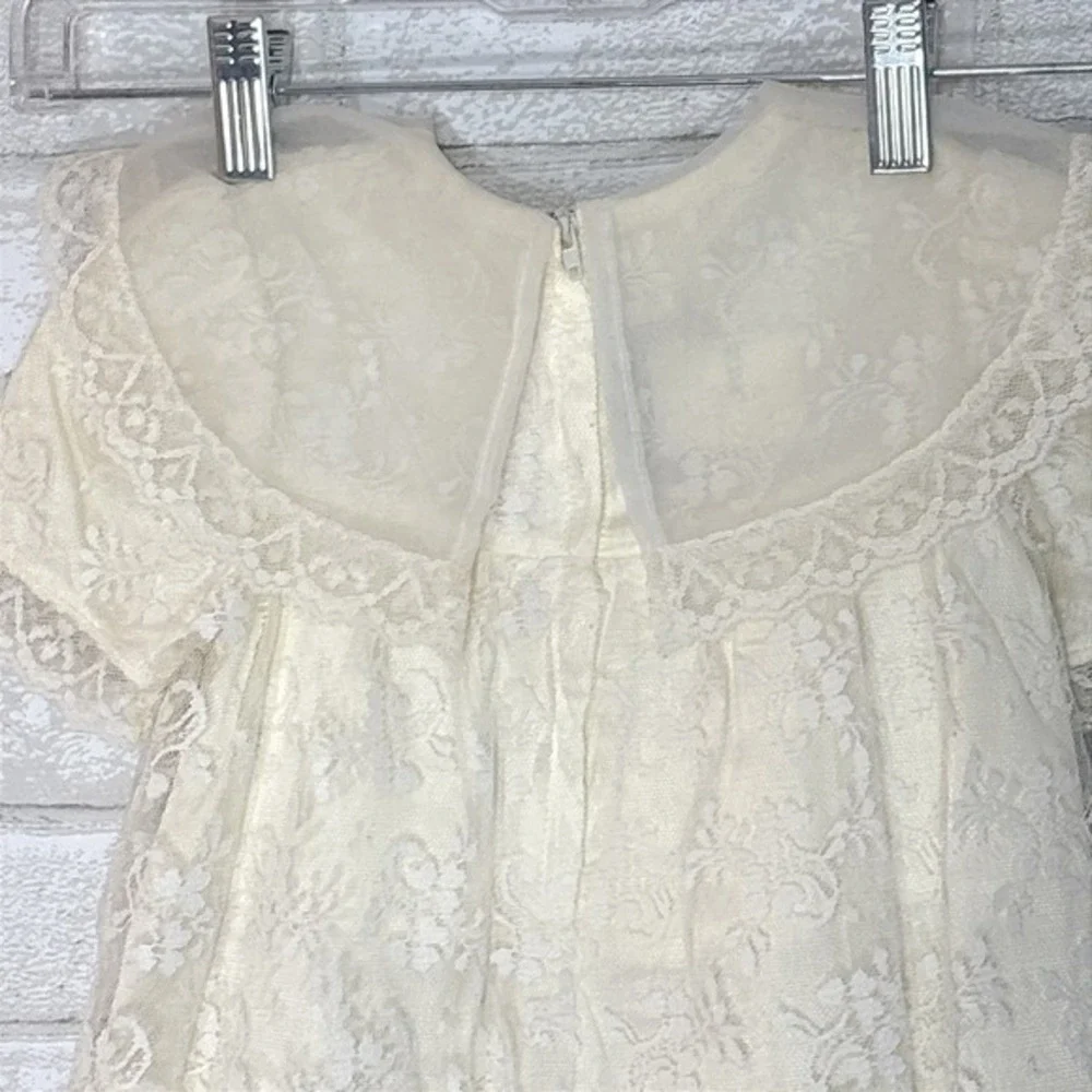 Vtg Jessica McClintock‎ Ivory Lace Dress Girls 2T Flower Girl Photoshoot Party